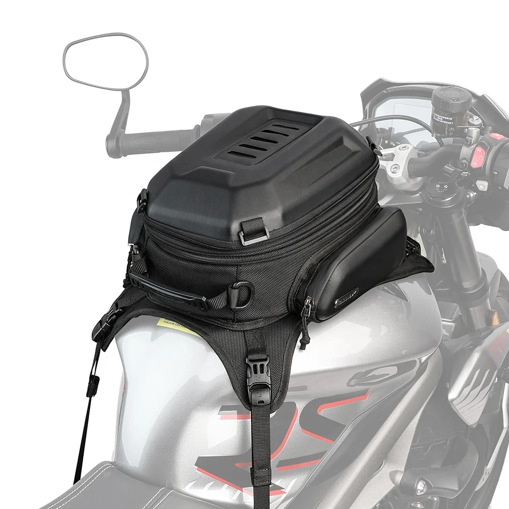Rhinowalk  15-18l Motorcycle Tank bag Expanded Hard Shell Fuel Tank Bag for Motorcycle Bikes Tail Bag
