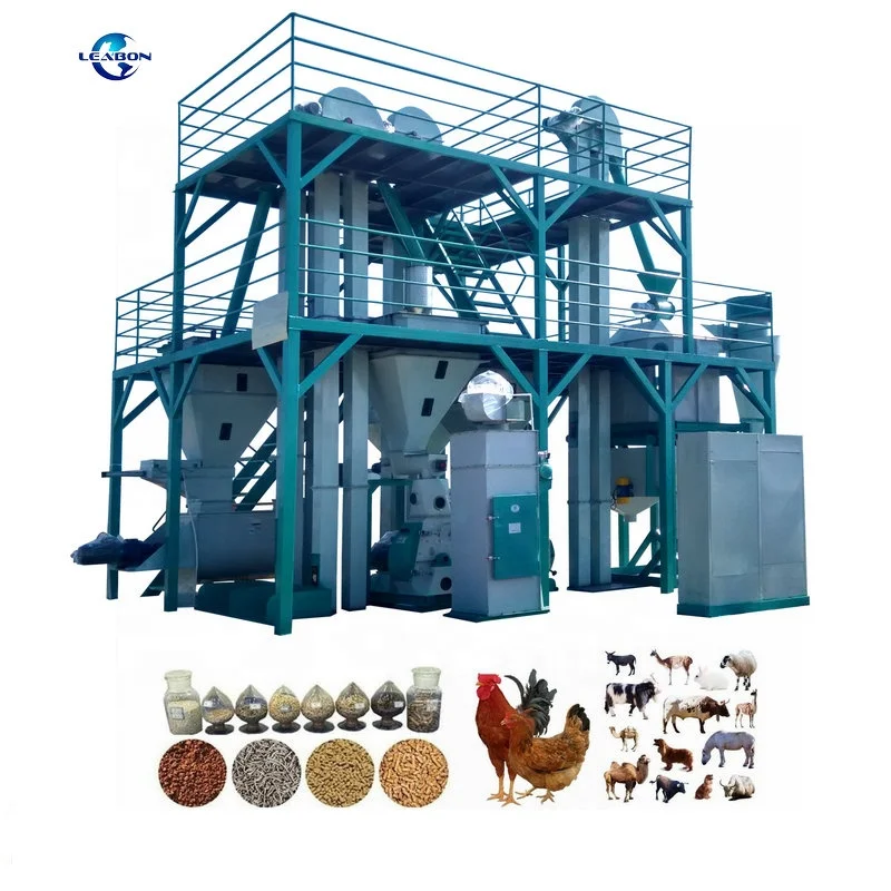 1-3T/H Used Feed Mill Equipment Animal Feed Pellet Machine Manufacture  Poultry Feed Pellet Making Machine Price