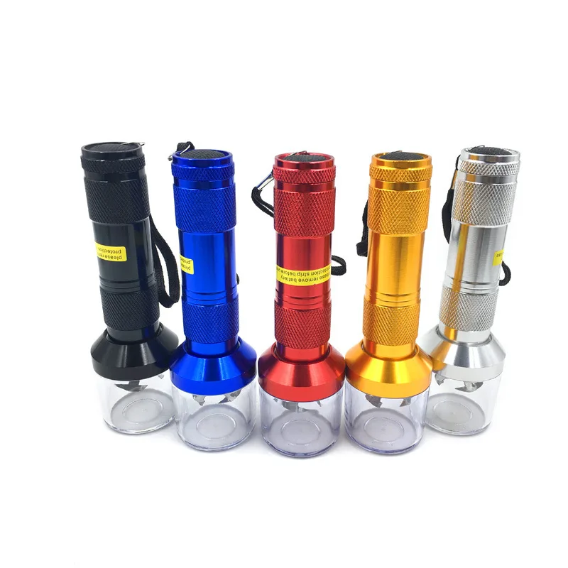 Creative flashlight torch shape electronic tobacco grinders for smoking electric pepper herb grinder