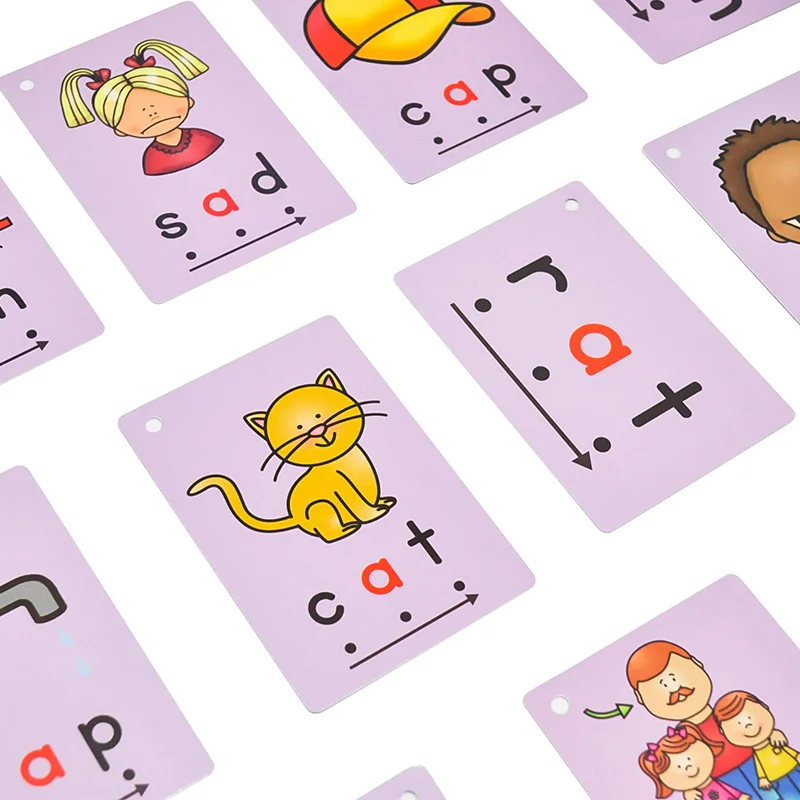 Custom blank card feelings teething alphabets card learning toy custom comic oracle printing kids educational flash cards