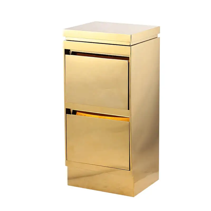 Golden Cabinet Professional Luxury Metal Salon Trolley for Beauty Hair Salon