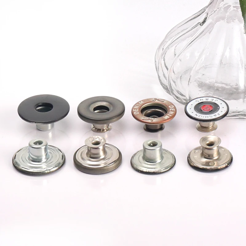 OCO Garment accessories metal buttons custom logo denim metal jeans pants riveted buttons for clothes