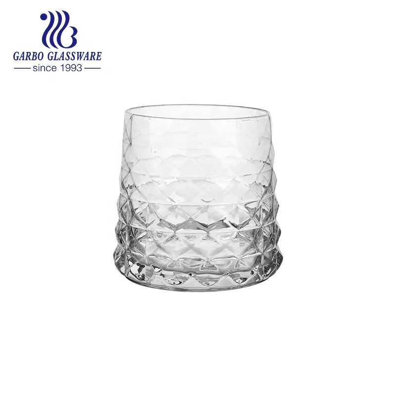 552ml handmade glass tumbler clear premium long drink highball glass water cup with special pattern  water tea drink glass cup