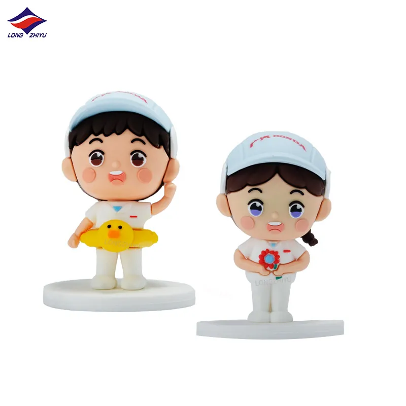 Longzhiyu Custom 3D PVC Doll Toys with Smiling Face Soft Rubber Action Figure Mini Figurine Crafts Trinket