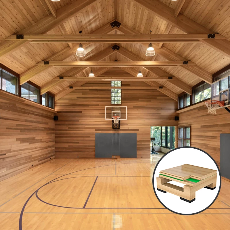 Basketball Court Sports Flooring Maple Solid Wood T&G Indoor Sports Venue Use Shock Absorption Wood Sports Flooring