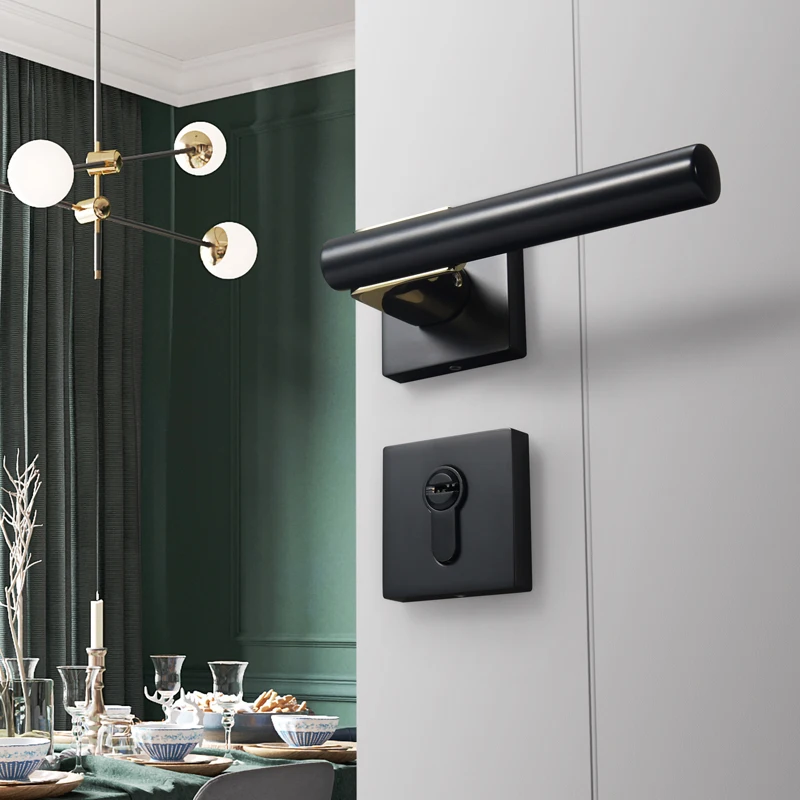YONFIA 8141R03 High-grade European Style Door Handle Lock Zinc Alloy Modern Interior Bedroom Lock Anti-theft Home Room Safe