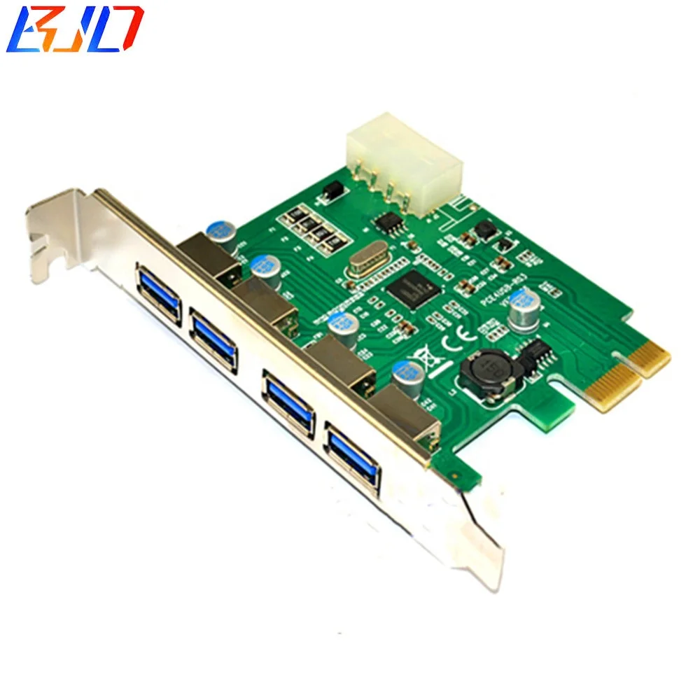4 порта USB 3,0 удлинитель PCI-E 1X до 4 * USB3.0 адаптер карта с 4PIN/SATA разъем питания для настольного ПК
