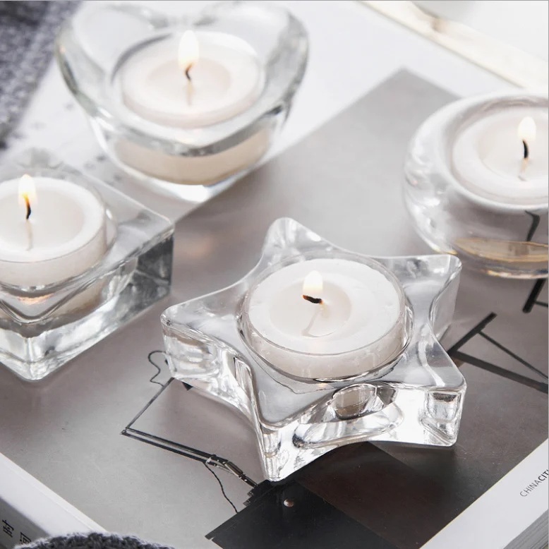 Personalized Nordic Romantic Wholesale Custom  Crystal Candle Holder With For Home Pub Party Wedding Decoration