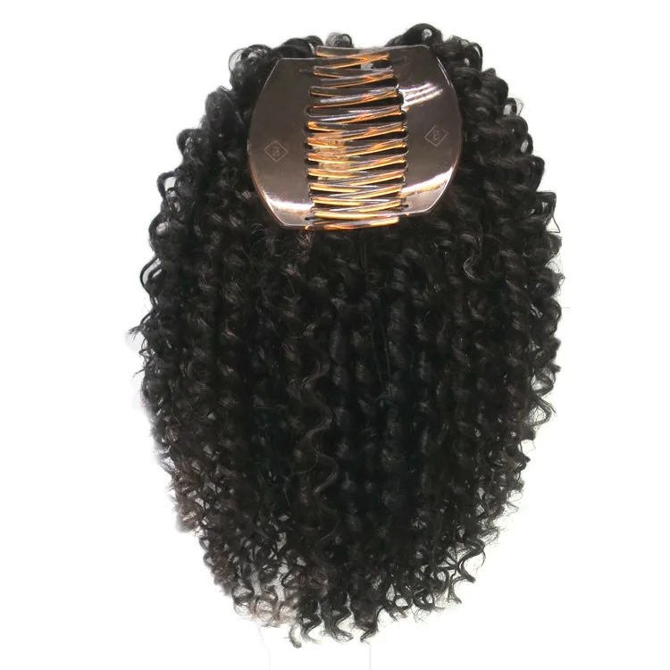 Novelties Synthetic Fiber Fluffy Twist Spring Curl Hair Extension Queue De Cheval Black Women Comb Jaw Claw Clip Ponytail Wig