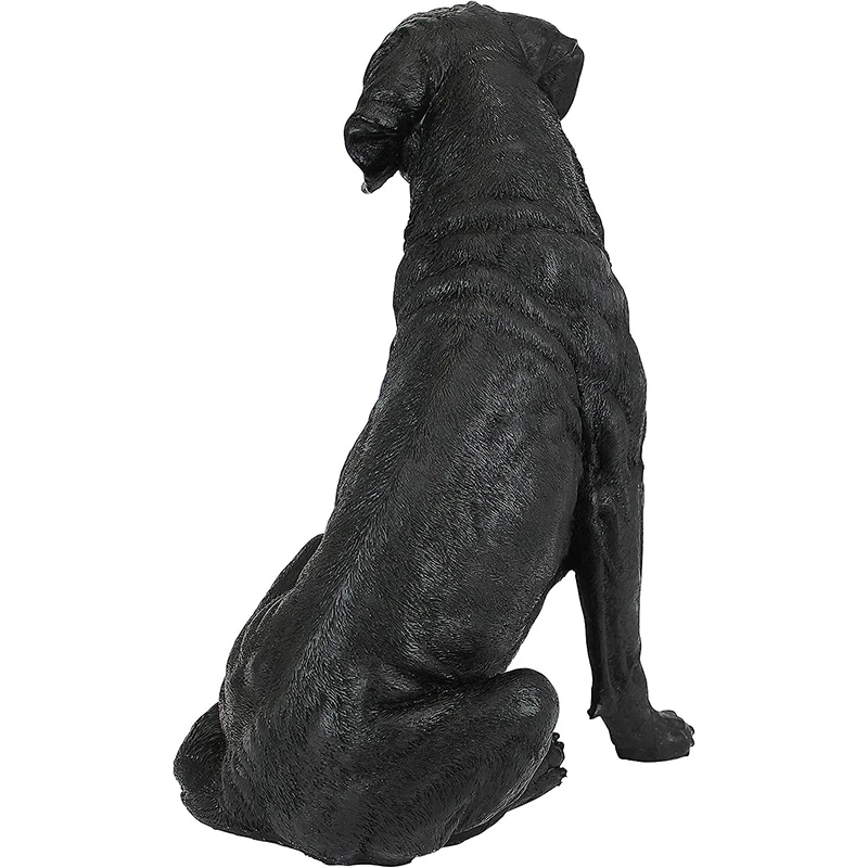Wholesale custom craft home decor pet  dog statue Realistic 3D resin black Labrador retriever sculpture
