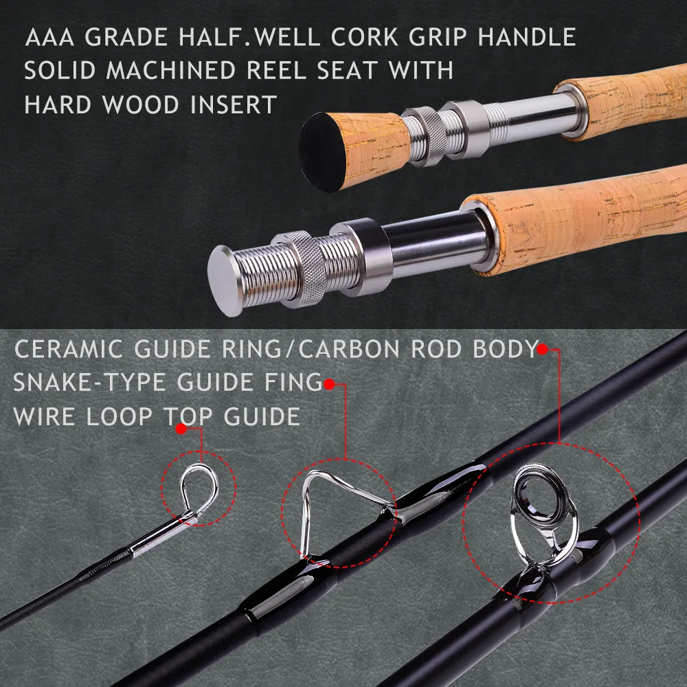 OEM Fly fishing rod 9ft 2.7m 4sections high Carbon Fiber Blanks Double Handed Fly Fishing Rod ready to ship