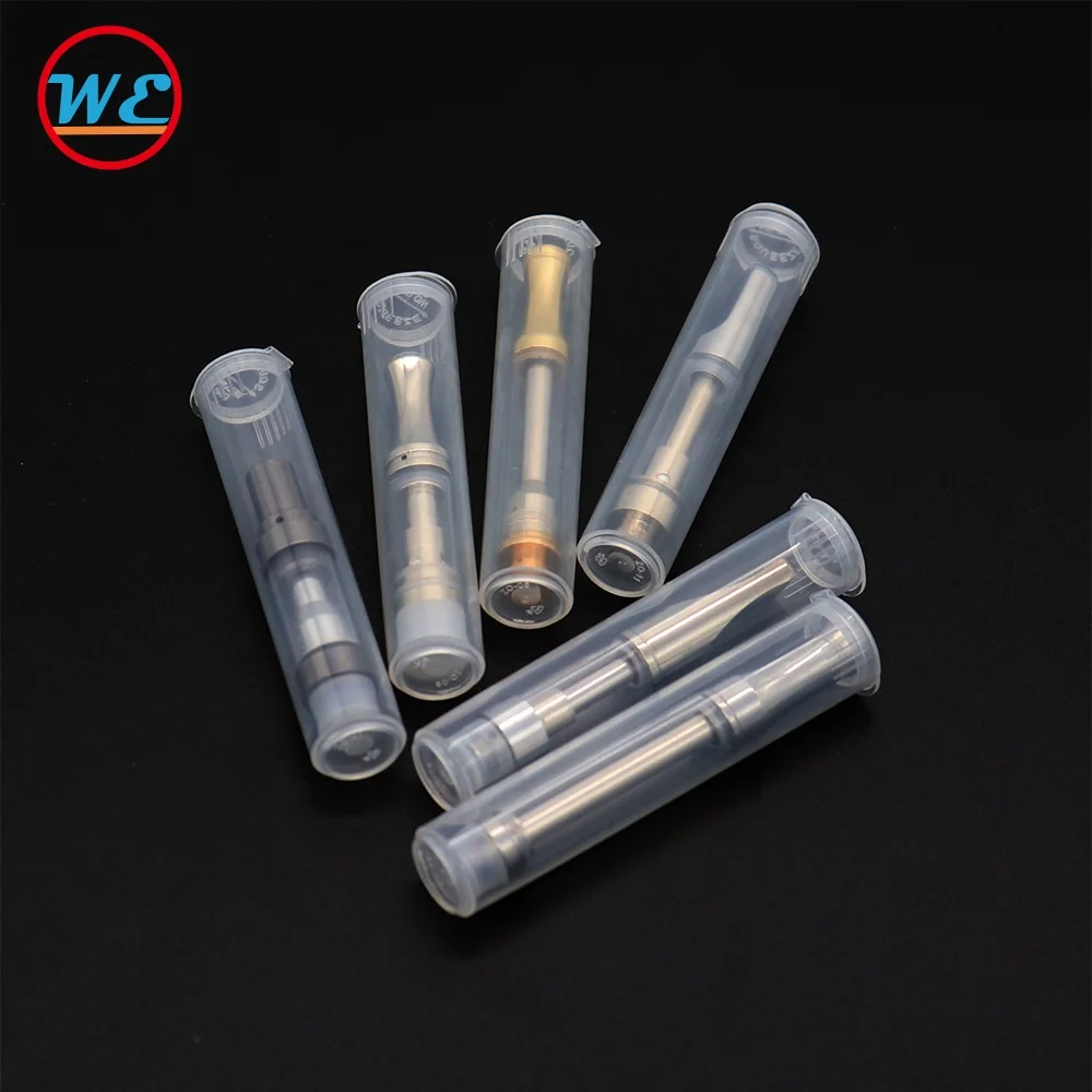 
Ecigs Child Resistant Plastic Tube for vape cartridge Packaging Pop Top PP Tank Packaging Clear Tube Ceramic coil Oil Vape tanks 