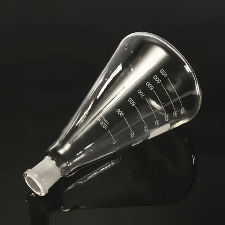 Стеклянная колба ERLENMEYER конический сосуд 1000 мл шлифовальный рот колба стеклянная бутылка