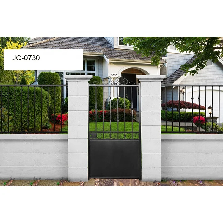 Swing Gate European Galvanized Electric Automatic Driveway Modern Metal Iron Fencing, Trellis & Gates Powder Coated Metal Bars