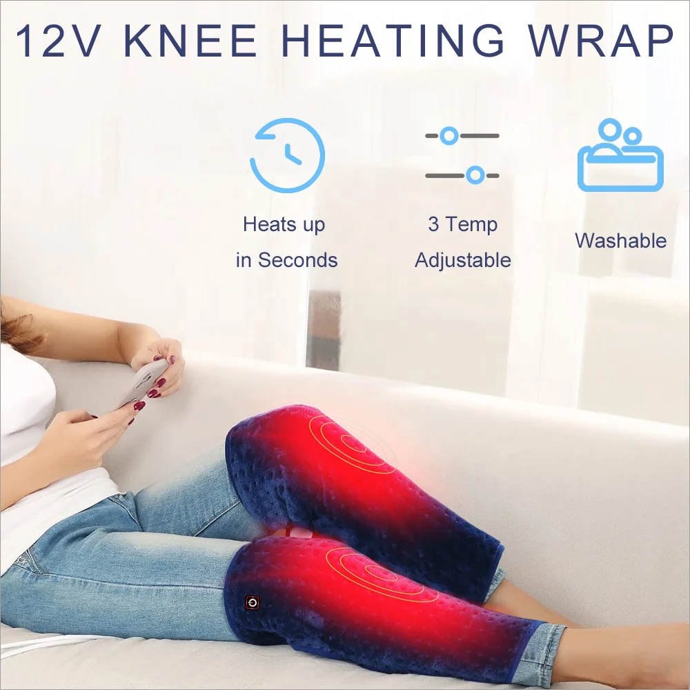 12V Knee Heating Pad for Knee Pain Relief with 3 level heating