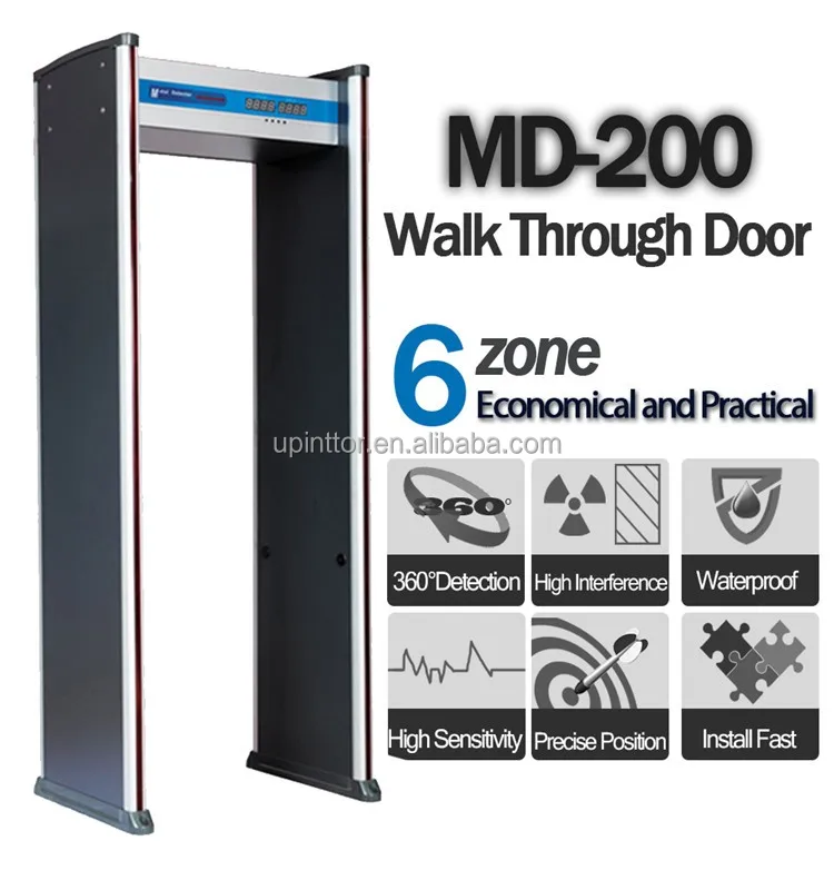 walk through metal detector door frame body scanner multi zone archway metal detector
