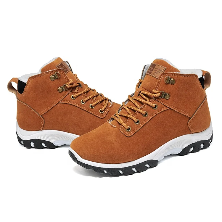 new arrival men winter microfiber suede shoes ankle boots with fur