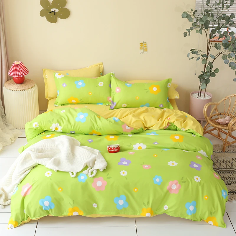 
custom baby 3d bed sheet set cartoon strawberry pink cute african american printed quilt duvet cover comforter polyester fabric 