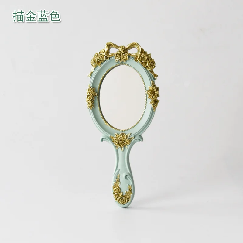 Retro mirror portable European resin makeup mirror