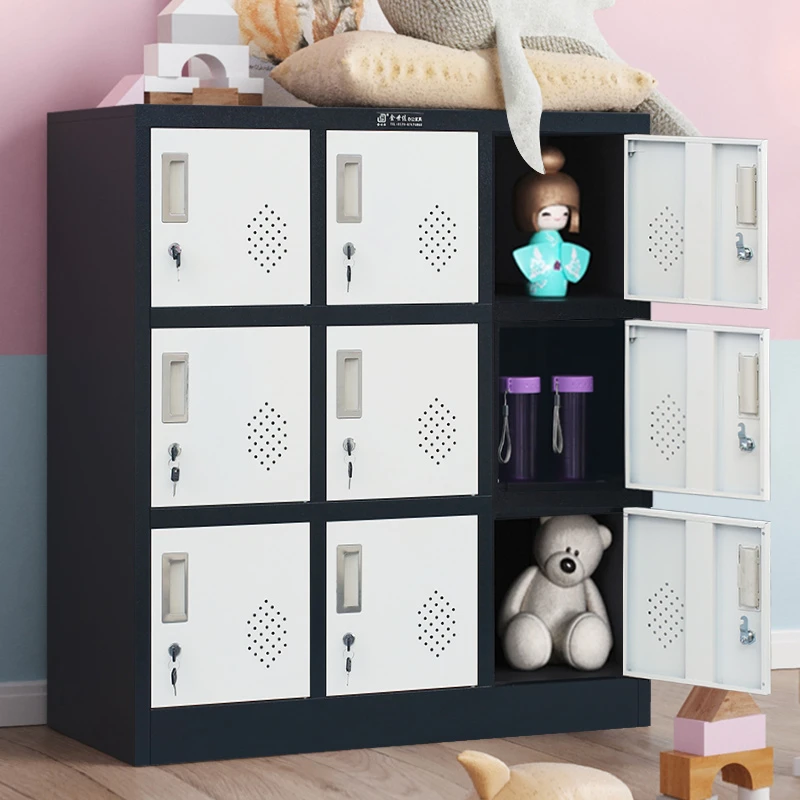9 door Small Metal Storage Cabinet with Lock storage cabinets metal locker steel tool storage garage furniture mini metal locker