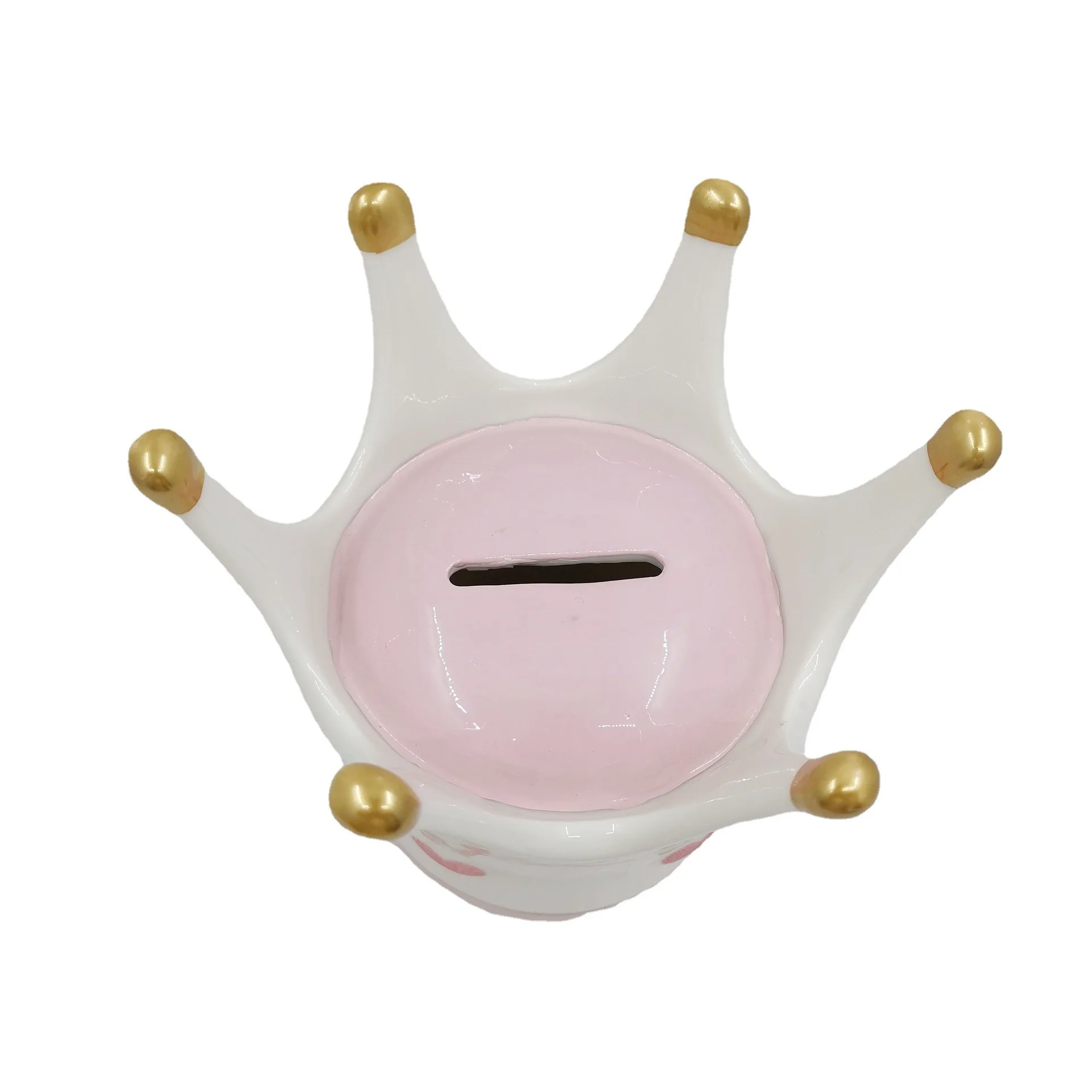 OEM Personalized Creative Birthday Gift Room Decoration Pink Crown Piggy Bank Saving Money Coin