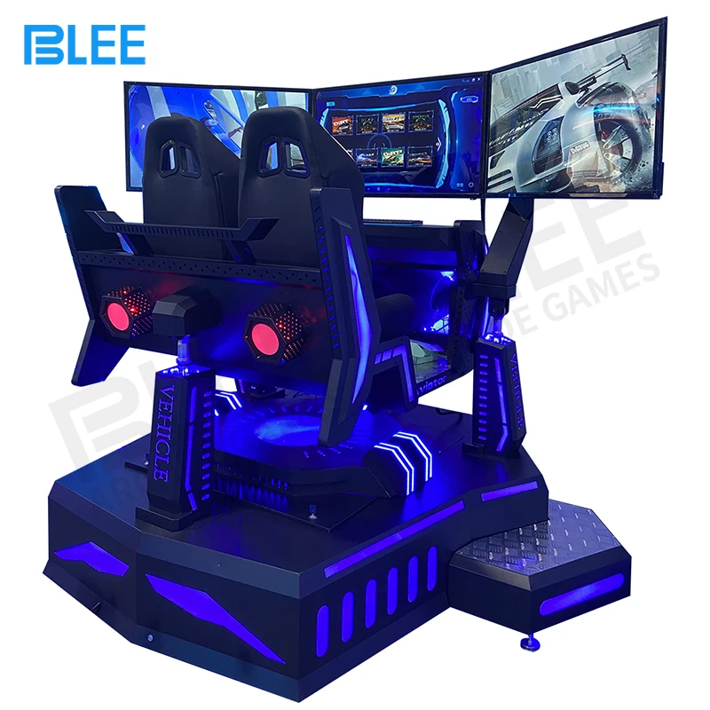 Indoor Amusement 2-Seater Three-Screen Racing Simulator Vr Game Machine 4D Car Gaming Chair Racing Simulator