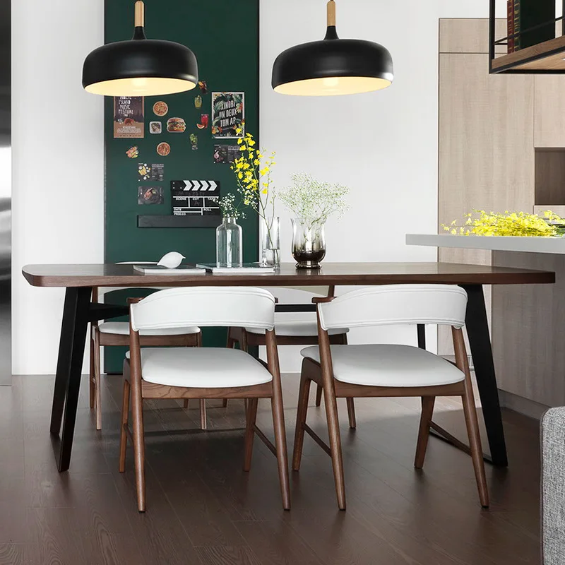 Modern design dining room furniture wooden dining table and chairs For small space