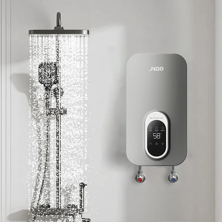 220V Portable Mini Wall Mounted Electric Shower Head Tankless Instantaneous Heating Hot Water Heater for bathroom household