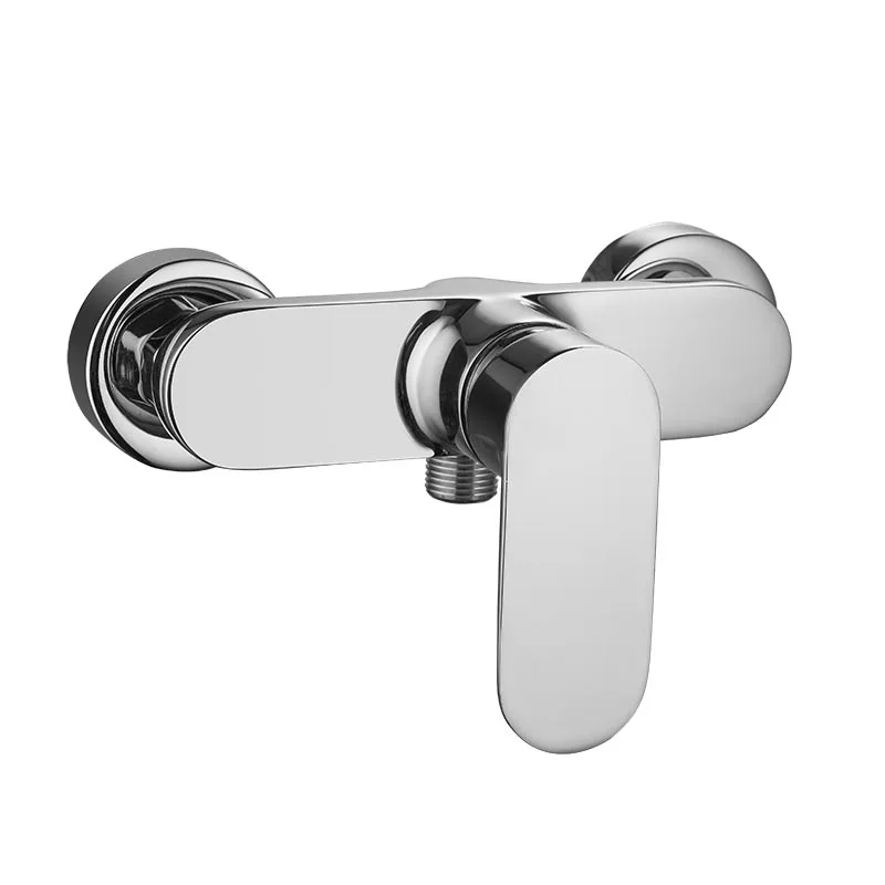 Sanirpo high quality square 304 modern brass body chromed exposed bathroom shower set bath tub faucet grifo mixer tap