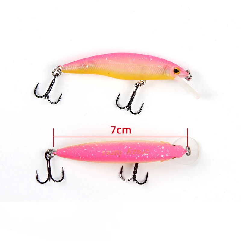 2024 New ABS Plastic Bionic Hard bait 70mm7.7g Sinking Minnow Sea Bass Leurre de peche Lures