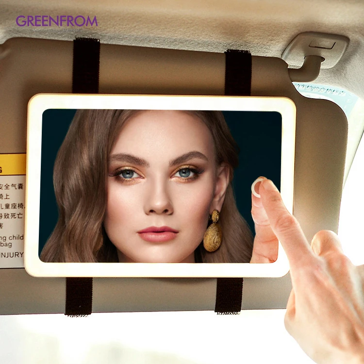 Car Interior Mirror Portable Led Car Makeup Mirror Auto Visor Cosmetic Car Makeup Mirror With Led Lights