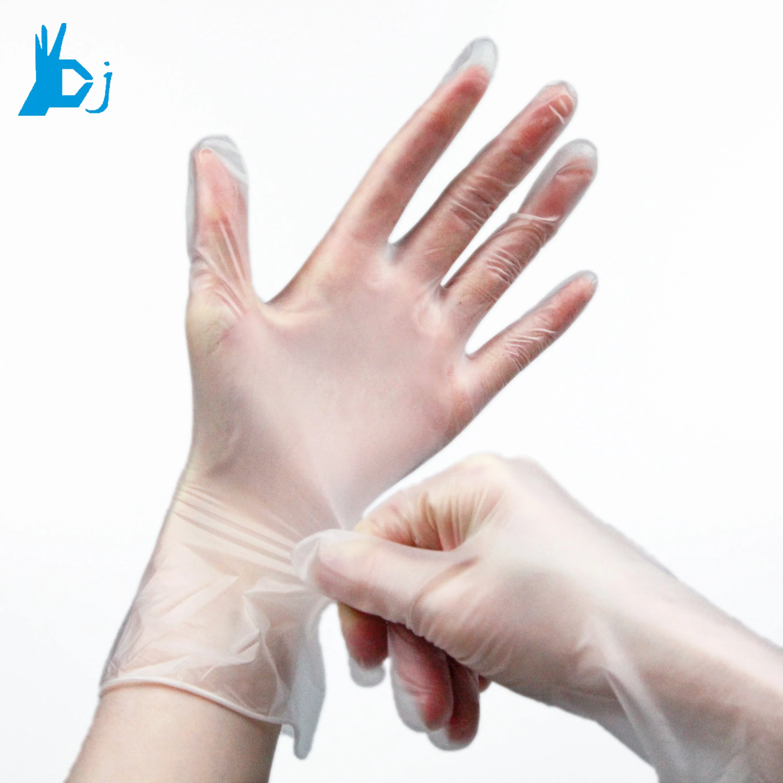 9' dental supplies disposable clear vinyl gloves