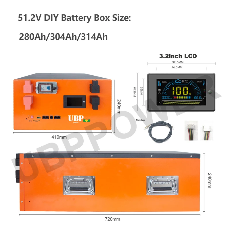 New Arrivals Customized 16S Lithium LiFePo4 230Ah 314Ah 24V 48V DIY Battery Box Kit JK 200A BMS For Solar Energy Storage Battery