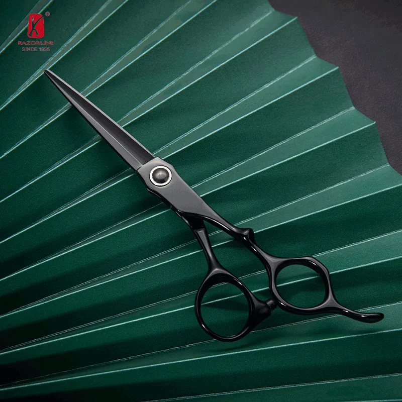 Hairdressing Hair Tools Stainless Steel Profesional Japan 6 Inch Black Sharp Hair Scissors Professional Green Colour Salon