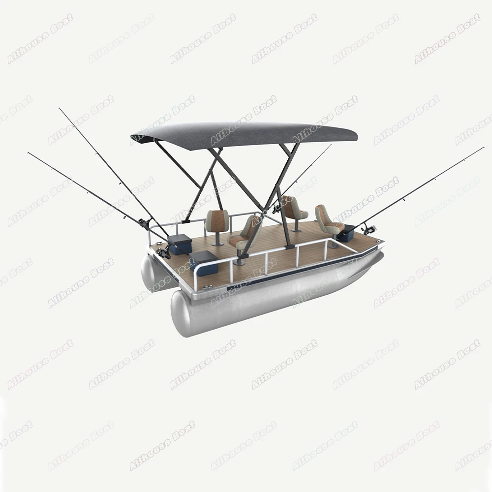 Allhouse Floating Island Swim Fishing Boat Floating Dock Water Platform Aluminum Fishing Pontoon Boat With Seat