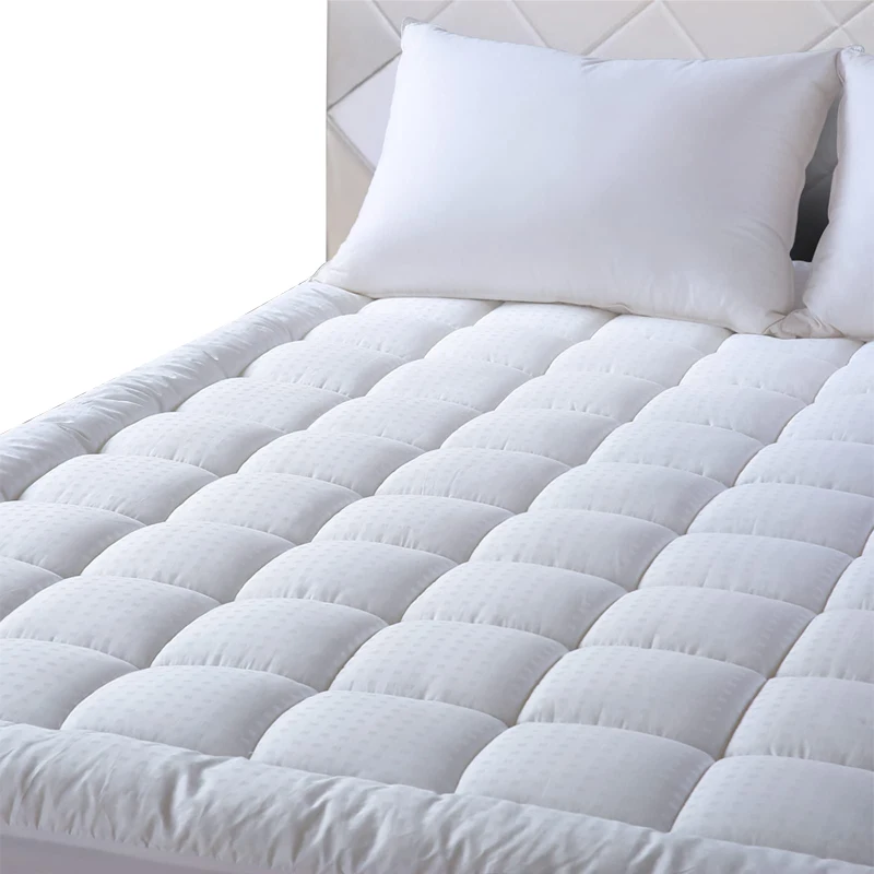 Queen king cooling mattress topper pad quilted mattress protector cover full 10cm cotton bed bamboo mattress pad topper