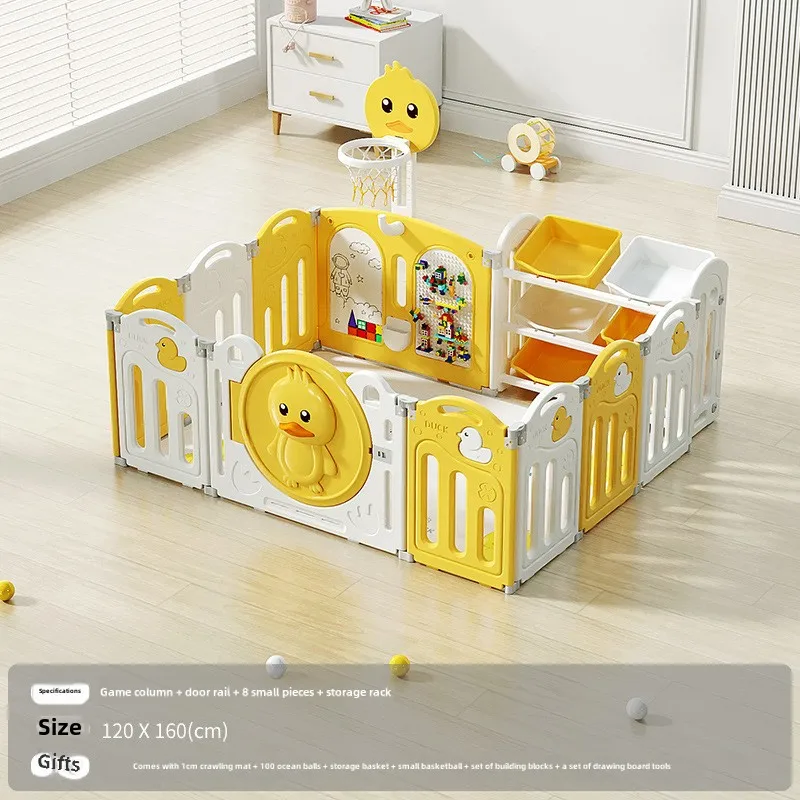 Modern Plastic Playpen for Kids Indoor Home Security Delete Park Baby Toddler Crawling Mat Guard Fence with Bar 2*2.4m