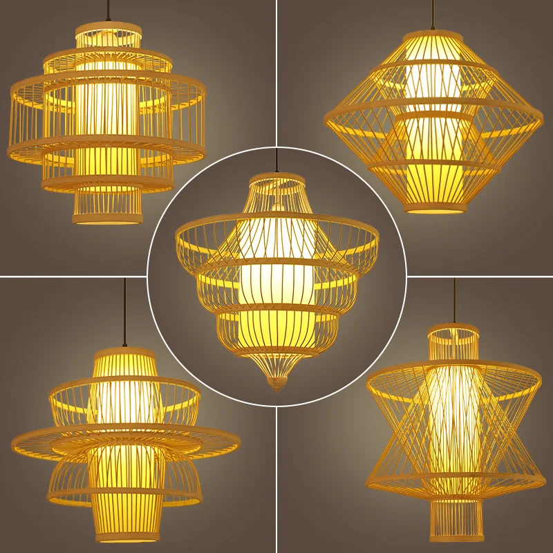 Bamboo lantern,ceiling light for commercial home stay, tea room, Chinese hot pot shop, restaurant, Japanese style lamps