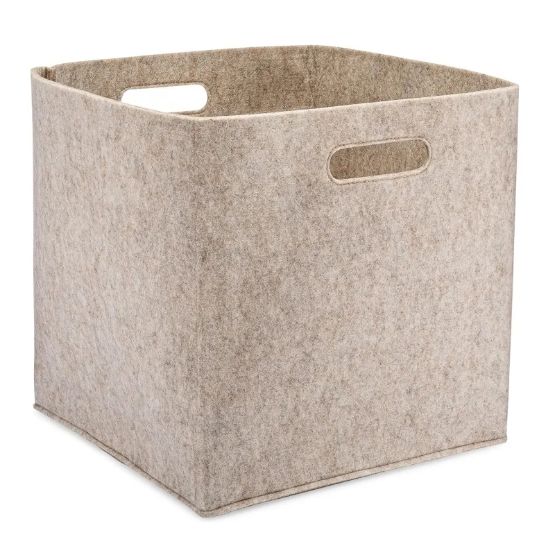 Collapsible and Portable Versatile Felt Storage Cube Bin for Cube Organizer and Closet Organizers