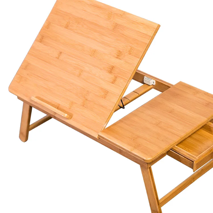 Hand made  bambooo lap desk adjustable bamboo folding laptop study table