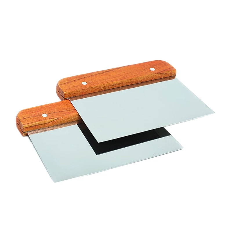 Sanfine Hand Tools Wooden Handle Spatula Steel Blade Wall Putty Scraper Baking Knife Cutting Knife