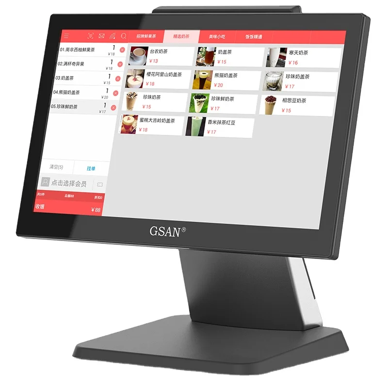 Black And White All-in-one Pos Machine Cash Register For Supermarket Cashier Machine Complete POS System