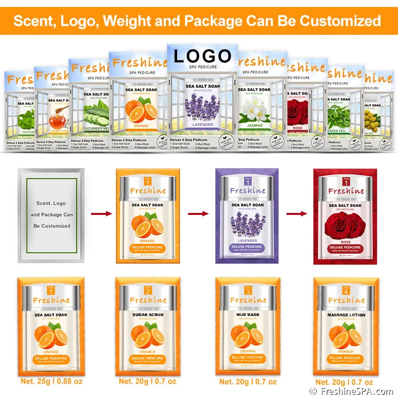 Volcano Spa Pedicure Kit Detox Pedicure Sugar Scrub Set Exfoliating Spa Pedicure Box 4 In 1 Lavender Foot Spa Set Private Label