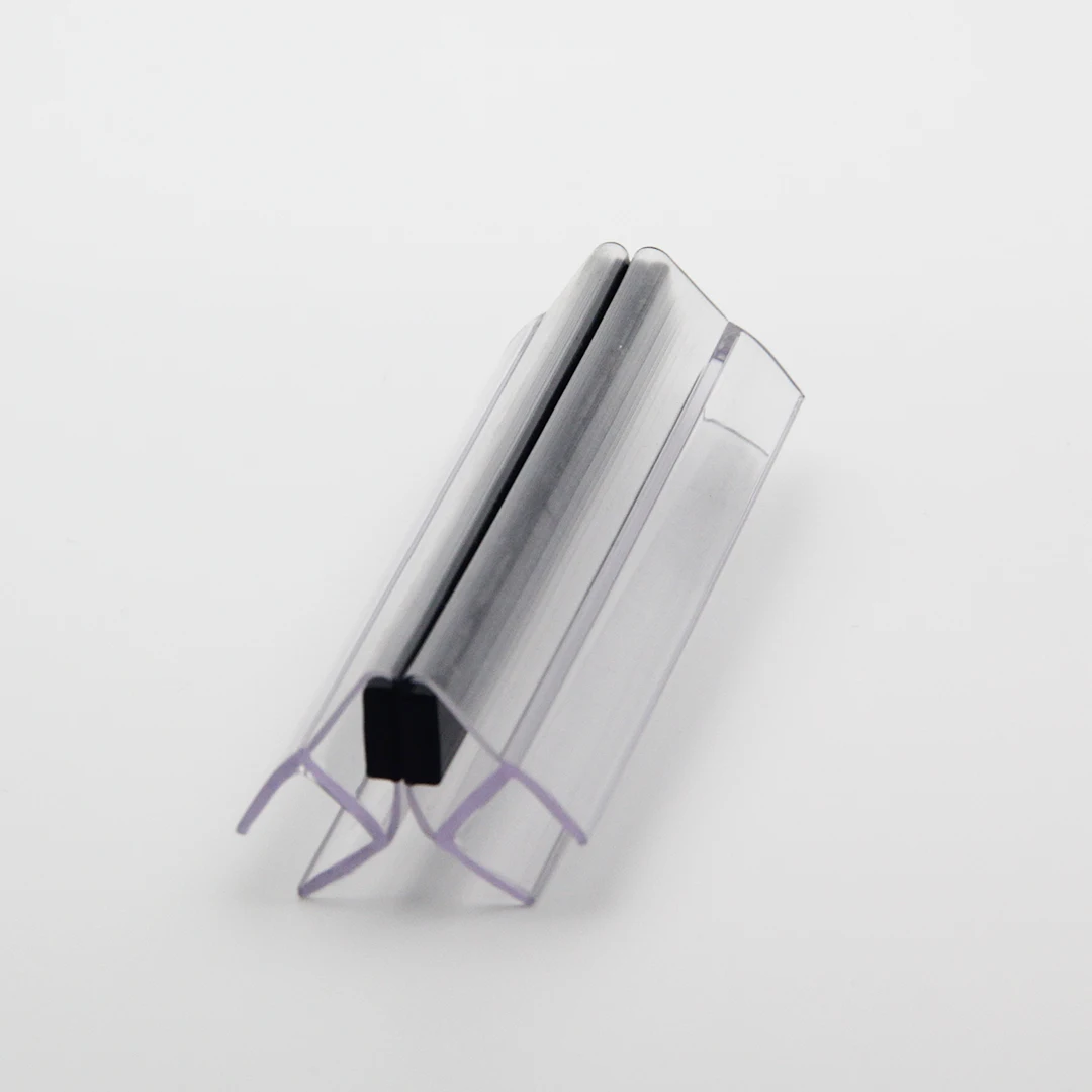 Replacement ultra clear poly 90/180 degree frameless shower enclosure magnetic seal