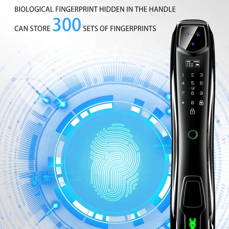 Fingerprint Electric Without Handle Lock Tuya App Smart Home Door Lock Biometric fingerprint lock for Wooden door