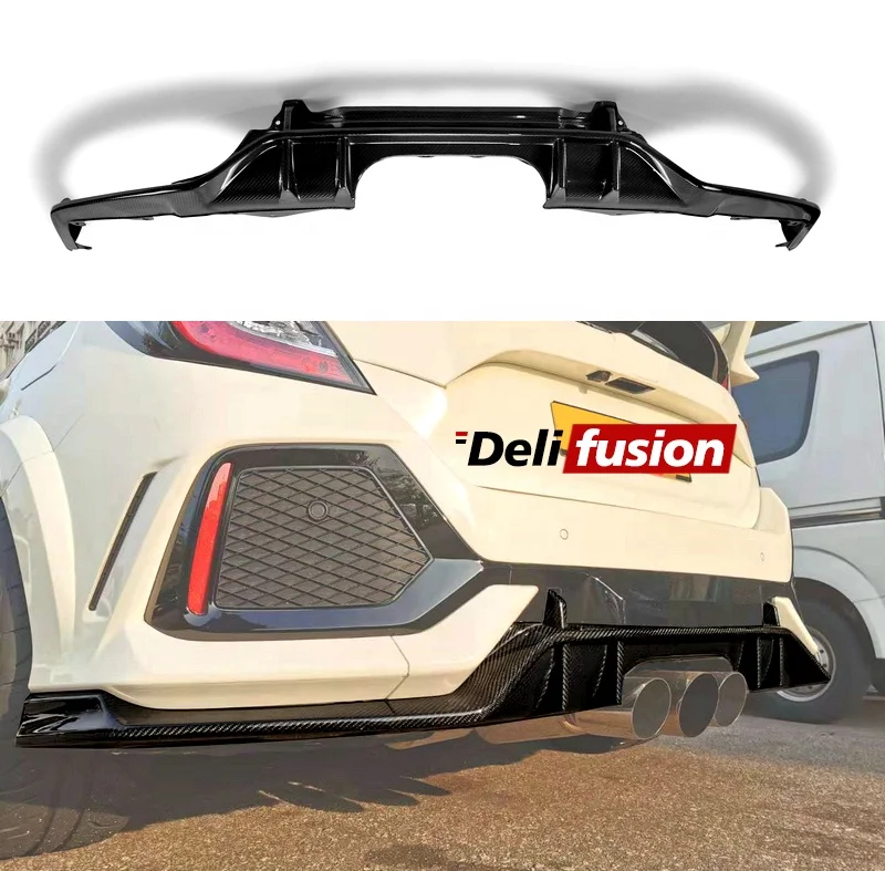 For Honda Civic Type-R FK8 17-19 OE Style High Quality Carbon Fiber Rear Bumper Body Parts Rear Lip (not for 20 models)