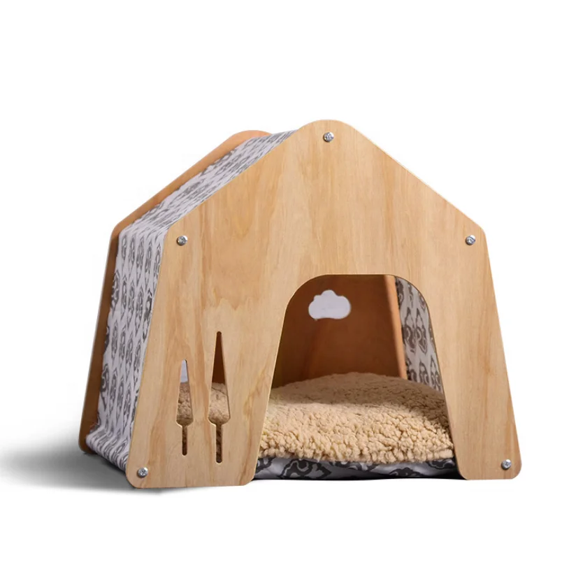 Eco Friendly Wood Pet House& Villa &Collapsible Pet Maternity Ward Bed & Kennel&Hovel&Cote Teepee Tent Dog&Cat&Rabbit