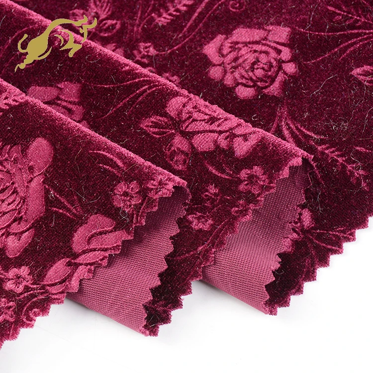 shaoxing hengniu KS velvet fabric printed embossed home textile fabric