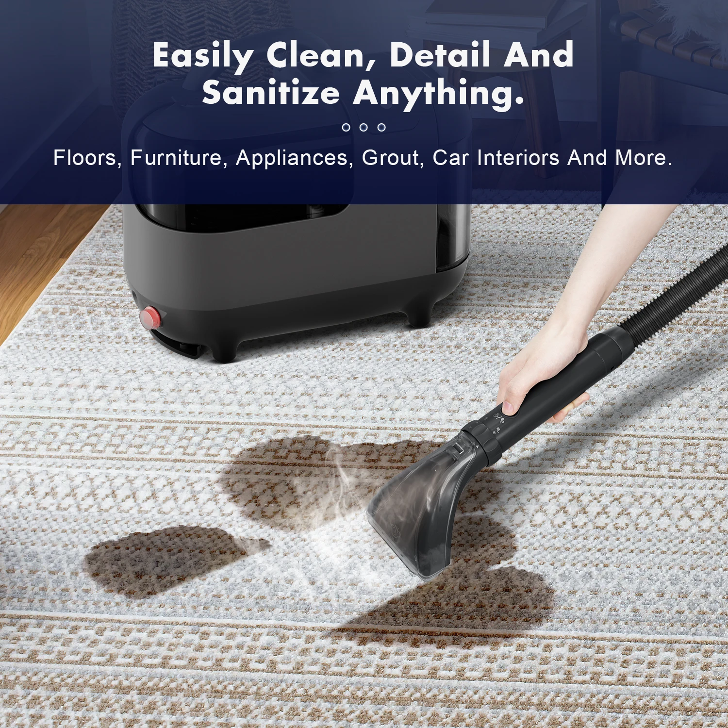 Portable Wet and Dry Vacuum Sofa Carpet Cleaner Household Upholstery Fabric Washing Steam Spill Spot Cleaner