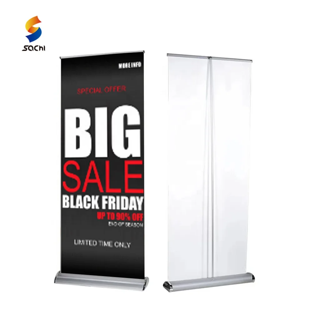 printed screen retail pop pull up premium portable retractable 24 aluminum roll up banner belts stand 60x200
